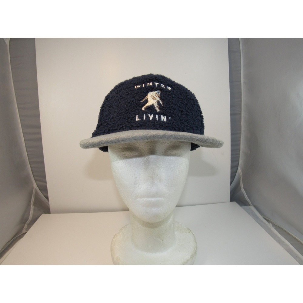 Winter Livin' Men's Sherpa Fleece Adjustable Navy Gray‎ Baseball Hat Cap